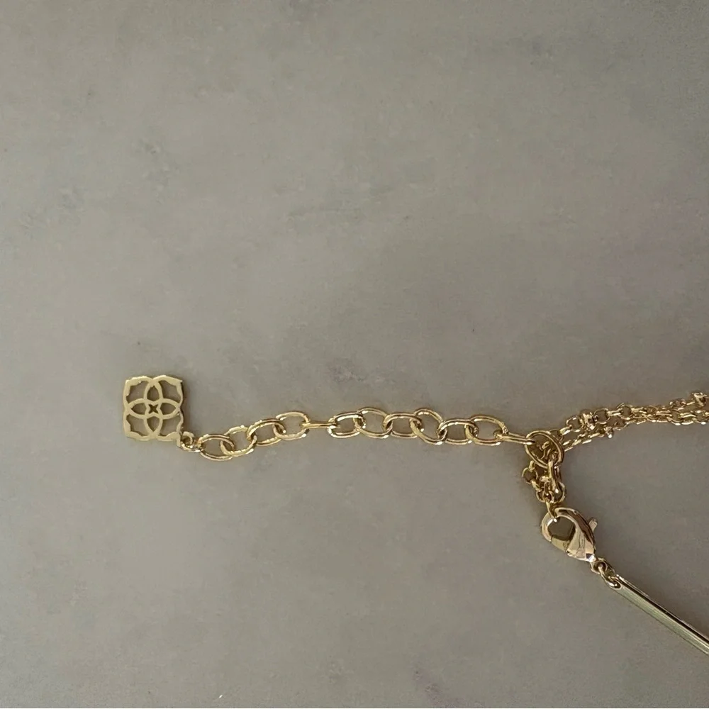 Kendra Scott - Gold Plated Necklace with Aqua Green Stone - Picture 4 of 5